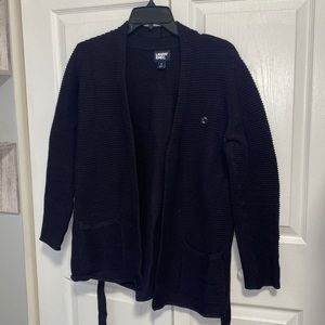 Chase Women's Long Belted Textured Wrap Cardigan